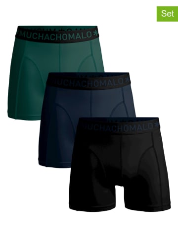 Muchachomalo 3-delige set: boxershorts donkergroen/zwart/donkerblauw