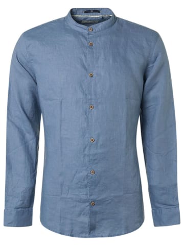 No Excess Lniana koszula - Regular fit - w kolorze błękitnym