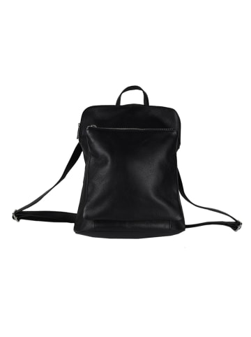 Zwillingsherz Skórzany plecak "Wanderlust" w kolorze czarnym