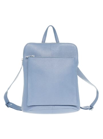 Zwillingsherz Skórzany plecak "Wanderlust" w kolorze błękitnym - 32 x 26 cm