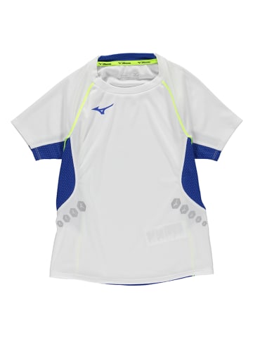 Mizuno Funktionsshirt "Premium" in Weiß/ Blau