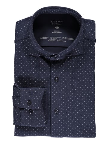 OLYMP Blouse "Luxor" - modern fit - donkerblauw