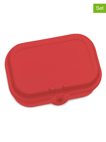 Koziol Pojemniki (2 szt.) "Pascal S" w kolorze czerwonym na lunch - 15 x 6 x 11 cm