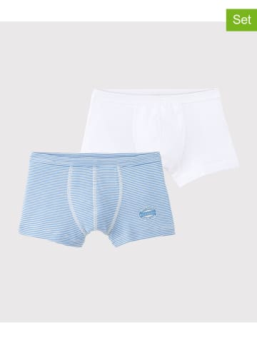 PETIT BATEAU 2-delige set: boxershorts wit/lichtblauw