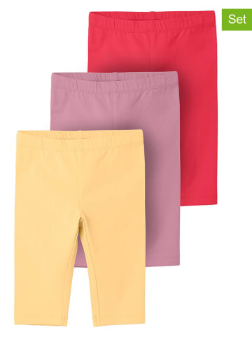 Name it 3-delige set: leggings geel/lichtroze/rood