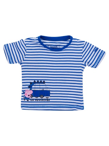 Regatta Koszulka "Peppa Stripe Tee" w kolorze biało-niebieskim
