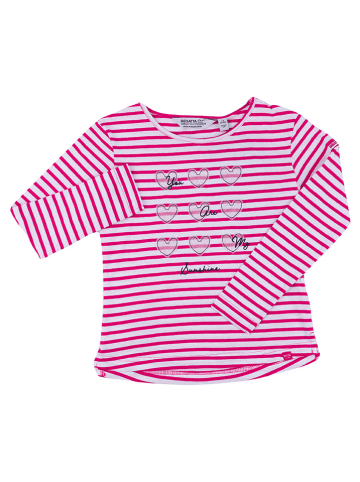 Regatta Koszulka "Peppa Stripe Tee" w kolorze biało-różowym