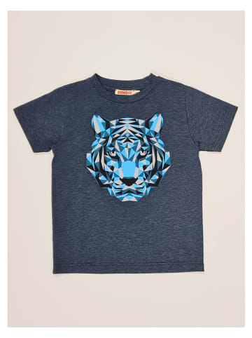 Deno Kids Koszulka "Camo Tiger" w kolorze granatowym