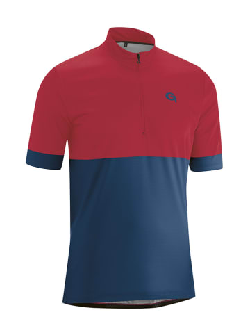 Gonso Fietspoloshirt rood/donkerblauw