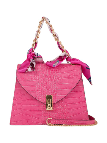 Mia Tomazzi Skórzana torebka "Vezzana" w kolorze różowym - 34 x 17 x 9 cm