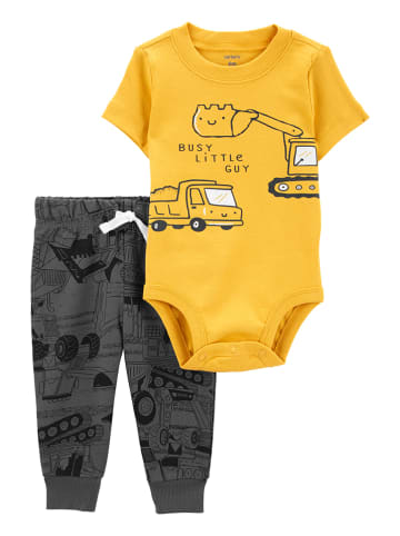 Carter's 2-delige outfit geel/antraciet