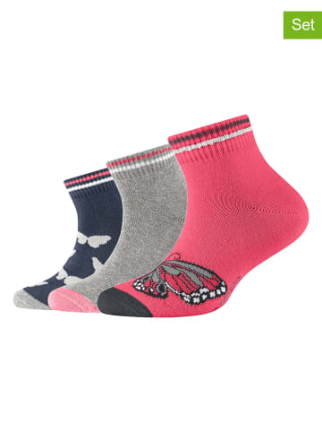 Camano 9-delige set: sokken roze/grijs/donkerblauw