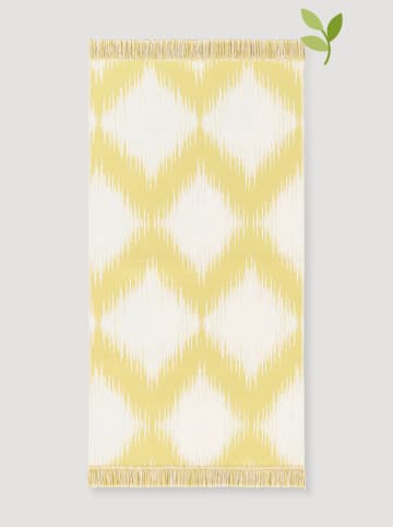 Hessnatur Katoenen tapijt "Ikat" geel