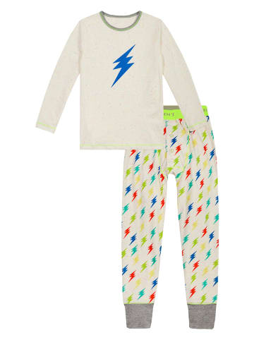Claesens Piżama w kolorze kremowym ze wzorem