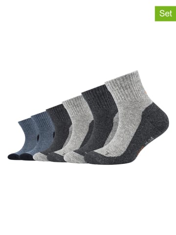 Camano 6-delige set: sokken grijs/blauw