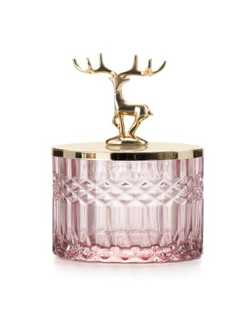 Amelia Home Pudełko na biżuterię w kolorze różowym  - Ø 9 cm