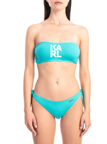 Karl Lagerfeld Biustonosz bikini w kolorze turkusowym