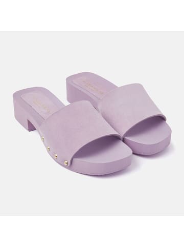 Lazamani Leren slippers lila