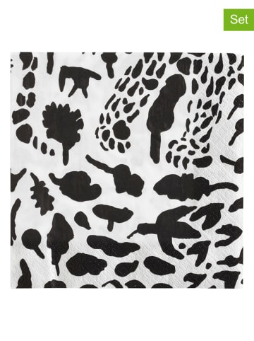 Iittala 2-delige set: servetten "Cheetah" zwart/wit - 2x 20 stuks