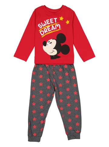 Disney Mickey Mouse Piżama "Mickey" w kolorze czerwono-szarym