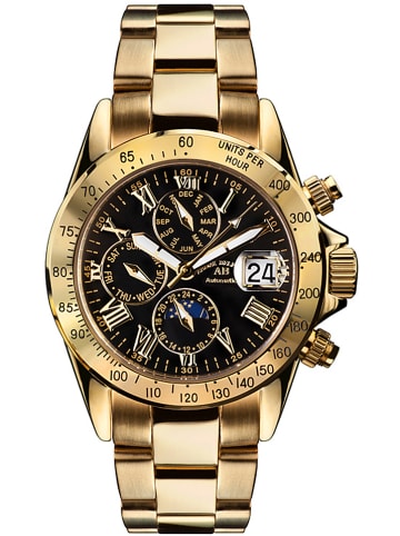 Andre Belfort Automatisch horloge "Le Capitaine" goudkleurig/zwart