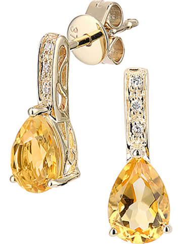 Rinani Gouden oorstekers met diamanten