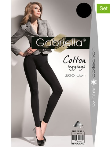 Gabriella 2-delige set: leggings "Cotton" zwart - 250 denier