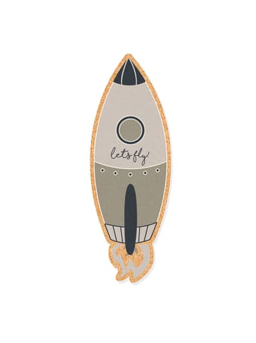 The Wild Hug Prikbord "Rocket" grijs/antraciet - (B)30 x (H)70 cm