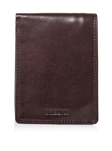 I MEDICI FIRENZE Skórzany portfel w kolorze ciemnobrązowym - 13 x 9,5 x 2 cm
