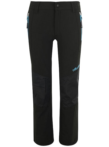 Trollkids Spodnie softshellowe "Lysefjord" w kolorze czarno-błękitnym