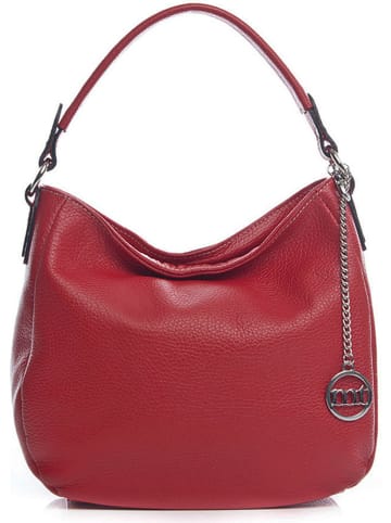 Mia Tomazzi Skórzana torebka "Molise" w kolorze czerwonym - 30 x 20 x 8 cm