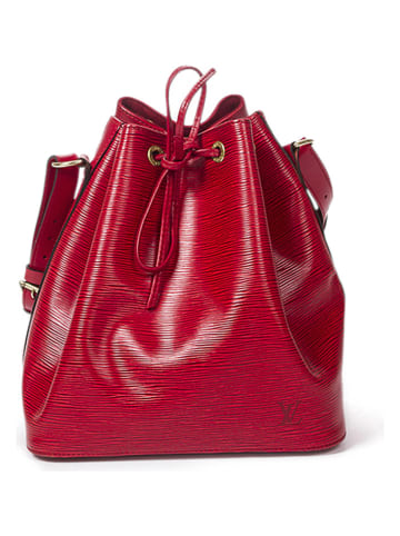 Louis Vuitton Skórzana torebka "Noe PM" w kolorze czerwonym - 24 x 26 x 18 cm