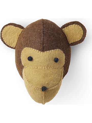 Basic Kids Wanddeko "Monkey" in Braun - (B)18 x (H)18 x (T)18 cm