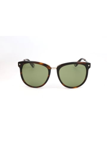 Bally Męskie okulary przeciwsłoneczne w kolorze srebrno-ciemnobrązowo-zielonym