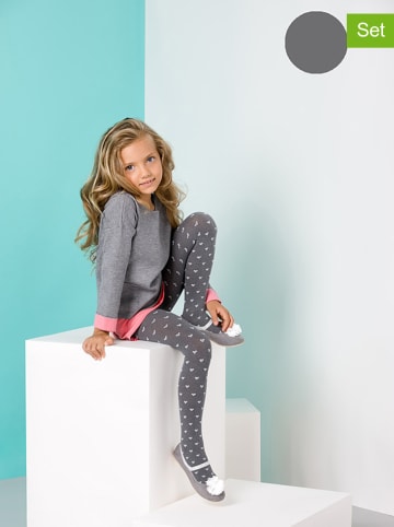 per of 2 Playshoes Baby-Mädchen Nilpferd und Unifarben mit Komfortbund Strumpfhose 