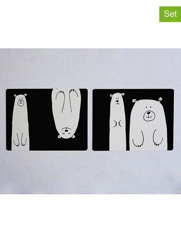 Little nice things 2er-Set: Tischsets "Bears" in Schwarz/ Weiß - (L)40 x (B)30 cm