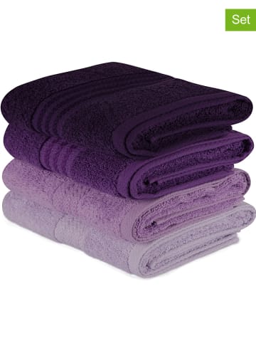Elizabed 4-delige set: badhanddoeken paars