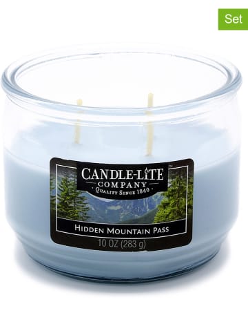 CANDLE-LITE 2-delige set: geurkaarsen "Hidden Mountain Pass" blauw - 2x 283 g
