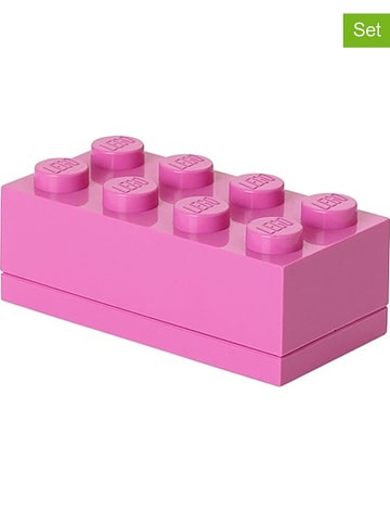 LEGO Pojemniki (3 szt.) "Mini 8" w kolorze różowym - 9,2 x 4,3 x 4,6 cm