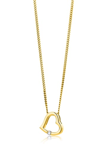 Rinani Złoty naszyjnik z diamentową zawieszką - dł. 45 cm