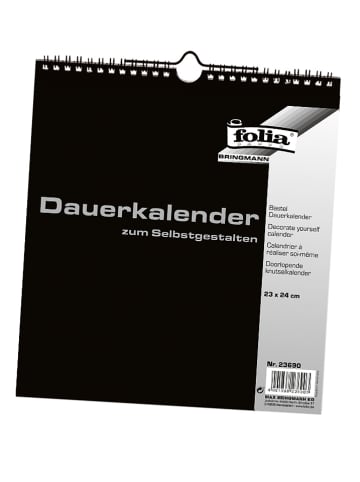 Folia PAPER Kalender zum Selbstgestalten in Schwarz - (L)24 x (B)23 cm