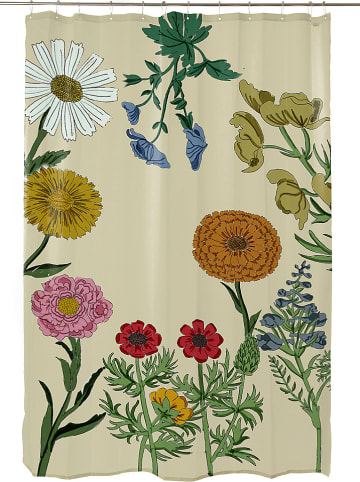 Madre Selva Douchegordijn "Botanical Flowers" beige/meerkleurig - (B)180 x (H)200 cm
