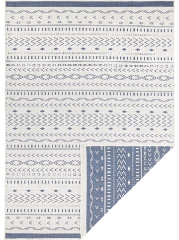 NORTHRUGS Omkeerbaar tapijt "Kuba" blauw/crème