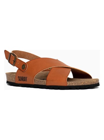 Sunbay Skórzane sandały "Vidono" w kolorze jasnobrązowym