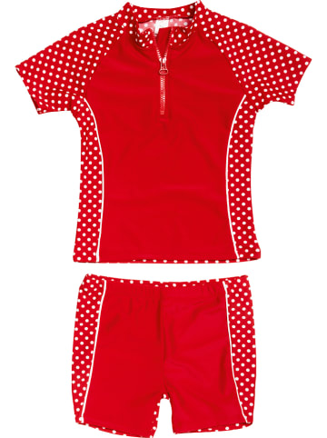 Playshoes 2-delige zwemoutfit rood/wit