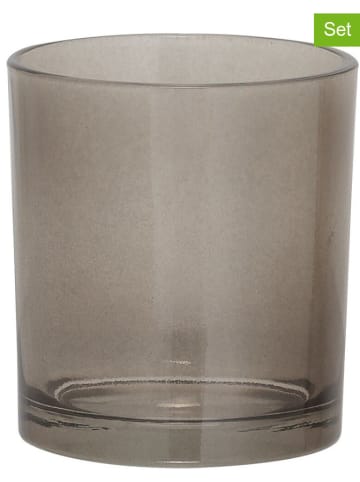 Sealskin 2-delige set: tandenborstelhouders "Vetro" bruin/grijs - (H)9 cm