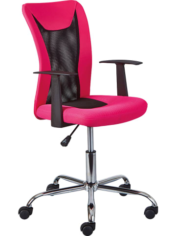 Inter Link Krzesło obrotowe "Donny" w kolorze różowo-czarnym - 55 x 95 x 54,5 cm