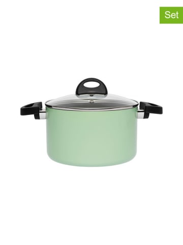 BergHOFF 2-delige set: kookpan met deksel groen - (H)15,3 x Ø 20 cm
