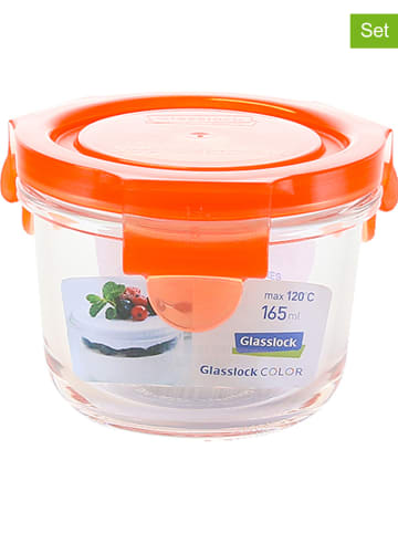 Glasslock 2-delige set: magnetrondozen "Classic" oranje - 165 ml