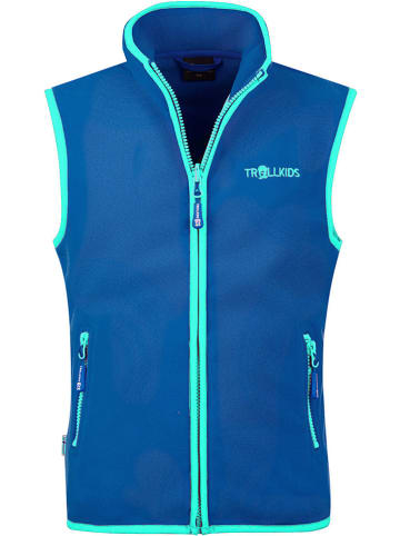Trollkids Fleece bodywarmer "Arendal" blauw/turquoise